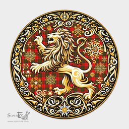 Scottish Cairns Tartan Rug Scottish Lion Round Rugs