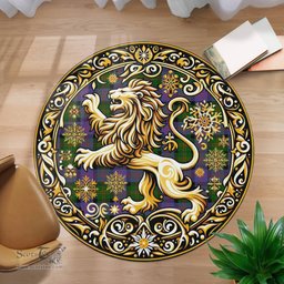 Scottish Blair Tartan Rug Scottish Lion Round Rugs