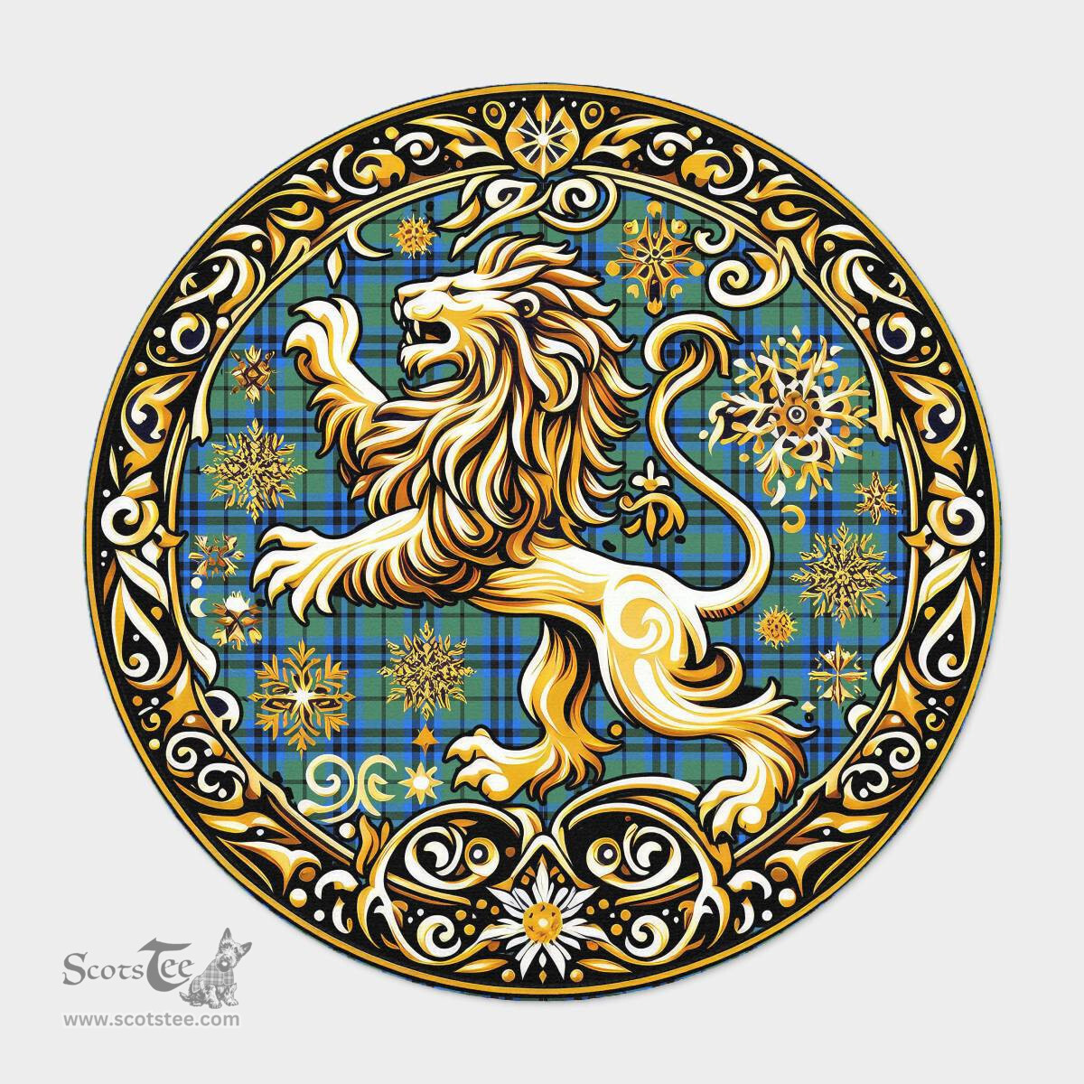 Scottish Falconer Tartan Rug Scottish Lion Round Rugs