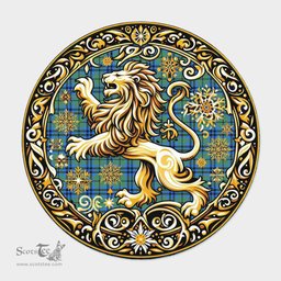 Scottish Falconer Tartan Rug Scottish Lion Round Rugs
