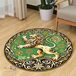 Scottish Currie Or Curry Tartan Rug Scottish Lion Round Rugs