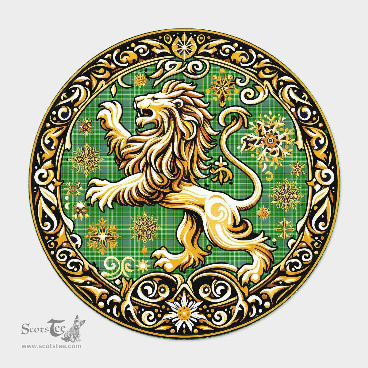 Scottish Currie Or Curry Tartan Rug Scottish Lion Round Rugs