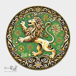 Scottish Currie Or Curry Tartan Rug Scottish Lion Round Rugs