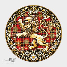 Scottish Brodie Tartan Rug Scottish Lion Round Rugs
