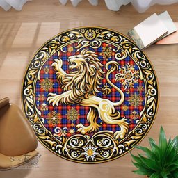 Scottish Anstruther Tartan Rug Scottish Lion Round Rugs