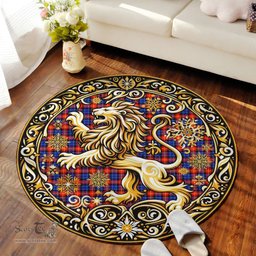 Scottish Anstruther Tartan Rug Scottish Lion Round Rugs