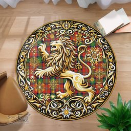 Scottish Fairlie Tartan Rug Scottish Lion Round Rugs
