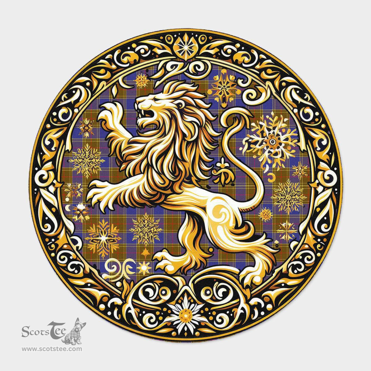 Scottish Balfour Tartan Rug Scottish Lion Round Rugs