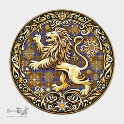 Scottish Balfour Tartan Rug Scottish Lion Round Rugs