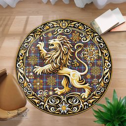 Scottish Dalmahoy Tartan Rug Scottish Lion Round Rugs