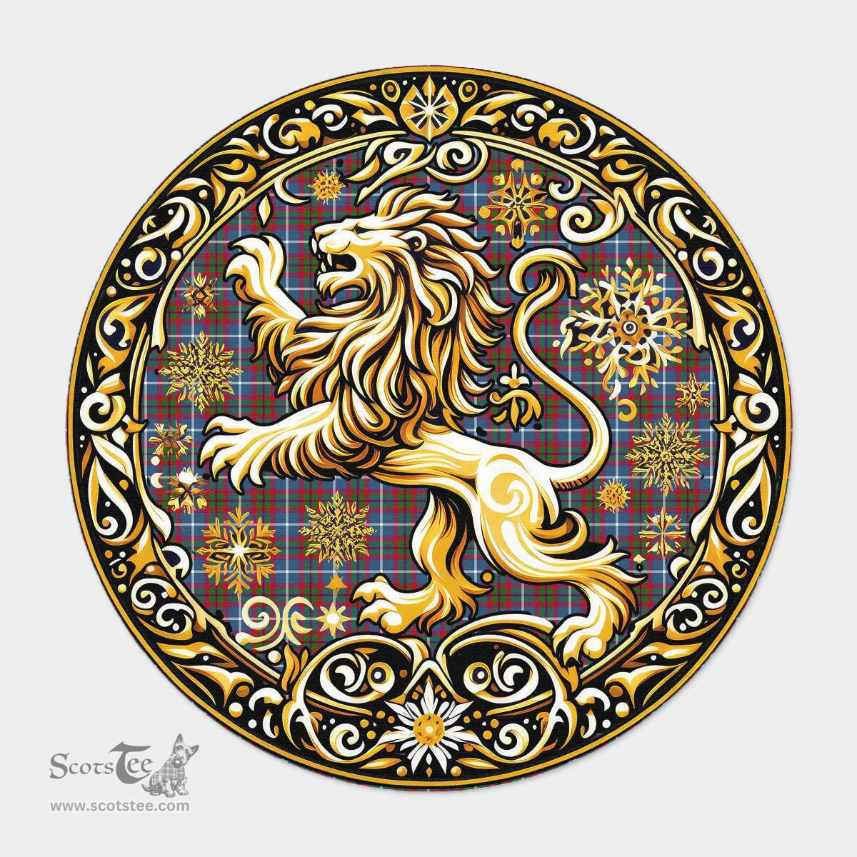 Scottish Dalmahoy Tartan Rug Scottish Lion Round Rugs