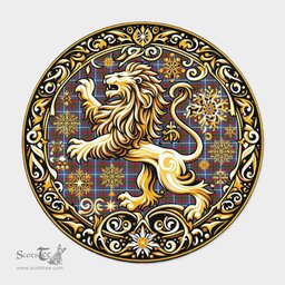 Scottish Dalmahoy Tartan Rug Scottish Lion Round Rugs