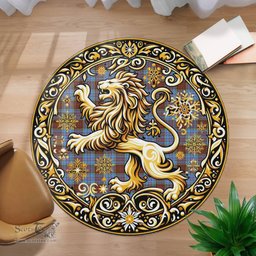 Scottish Anderson Tartan Rug Scottish Lion Round Rugs