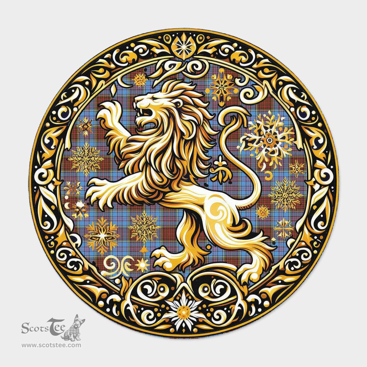 Scottish Anderson Tartan Rug Scottish Lion Round Rugs