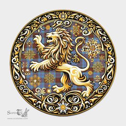 Scottish Anderson Tartan Rug Scottish Lion Round Rugs