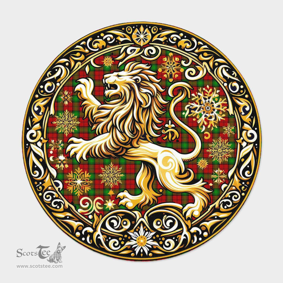 Scottish Auchinleck Or Affleck Tartan Rug Scottish Lion Round Rugs