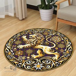 Scottish Aikenhead Tartan Rug Scottish Lion Round Rugs