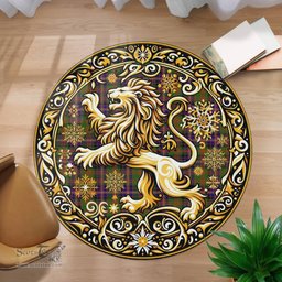 Scottish Cochrane Tartan Rug Scottish Lion Round Rugs