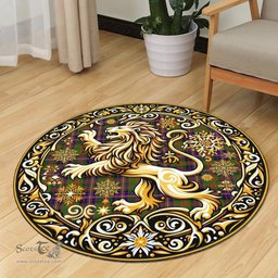 Scottish Cochrane Tartan Rug Scottish Lion Round Rugs