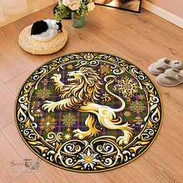 Scottish Cochrane Tartan Rug Scottish Lion Round Rugs