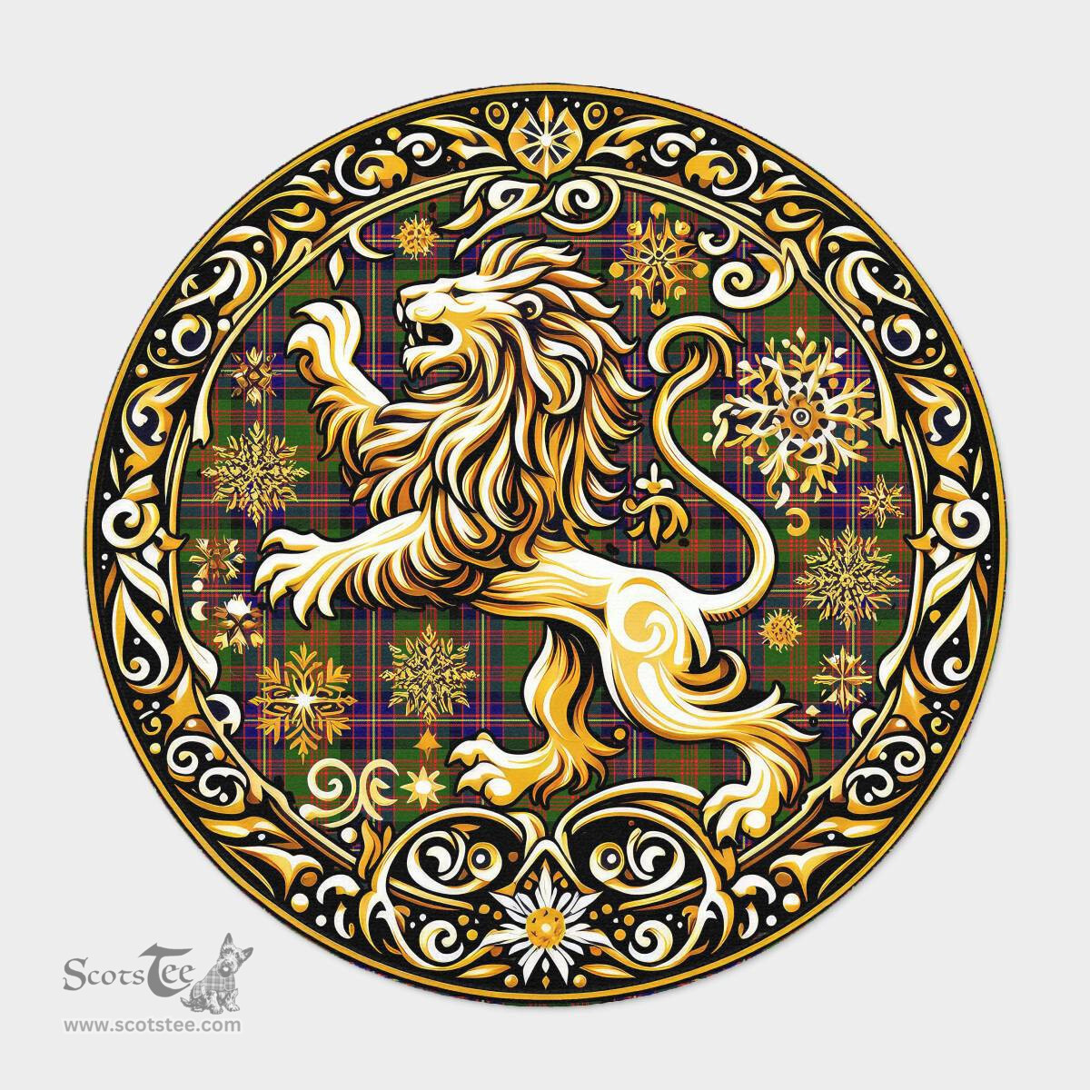 Scottish Cochrane Tartan Rug Scottish Lion Round Rugs