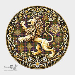 Scottish Cochrane Tartan Rug Scottish Lion Round Rugs