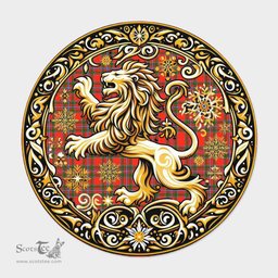 Scottish Butter Tartan Rug Scottish Lion Round Rugs