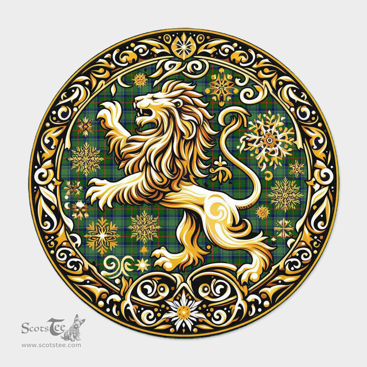 Scottish Cranstoun Tartan Rug Scottish Lion Round Rugs