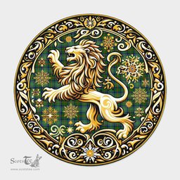 Scottish Cranstoun Tartan Rug Scottish Lion Round Rugs