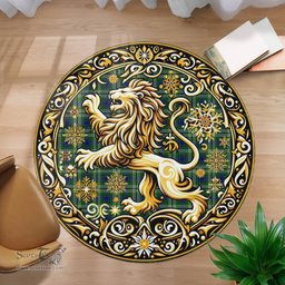 Scottish Swinton Tartan Rug Scottish Lion Round Rugs