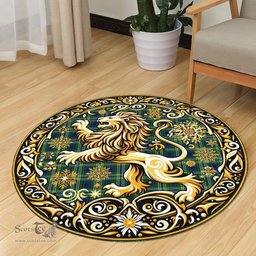 Scottish Swinton Tartan Rug Scottish Lion Round Rugs