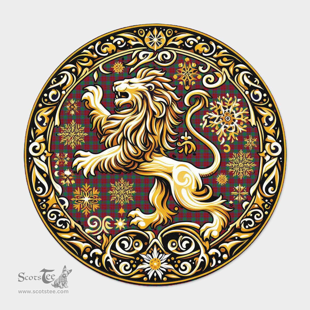 Scottish Fotheringham Tartan Rug Scottish Lion Round Rugs