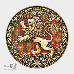 Scottish Spens Tartan Rug Scottish Lion Round Rugs