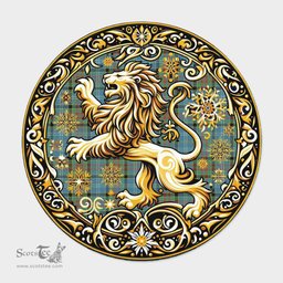 Scottish Paisley Tartan Rug Scottish Lion Round Rugs