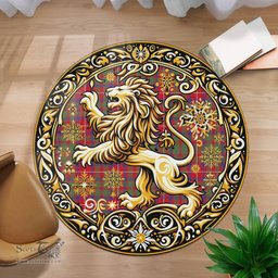 Scottish Shaw Of Tordarroch Tartan Rug Scottish Lion Round Rugs
