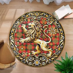 Scottish Macfie Of Dreghorn Tartan Rug Scottish Lion Round Rugs
