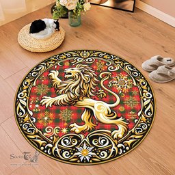 Scottish Macfie Of Dreghorn Tartan Rug Scottish Lion Round Rugs