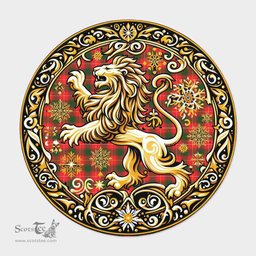 Scottish Macfie Of Dreghorn Tartan Rug Scottish Lion Round Rugs