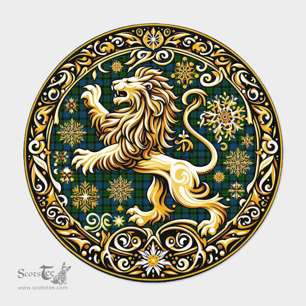 Scottish Mackie Tartan Rug Scottish Lion Round Rugs