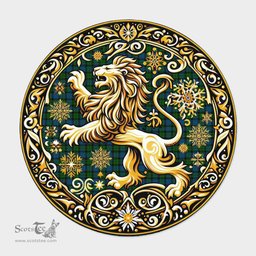 Scottish Mackie Tartan Rug Scottish Lion Round Rugs