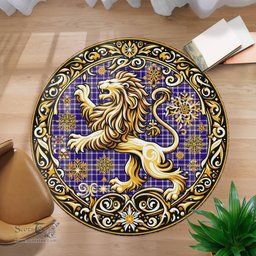 Scottish Ochterlony Tartan Rug Scottish Lion Round Rugs