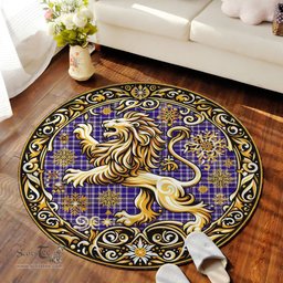 Scottish Ochterlony Tartan Rug Scottish Lion Round Rugs