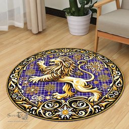 Scottish Ochterlony Tartan Rug Scottish Lion Round Rugs
