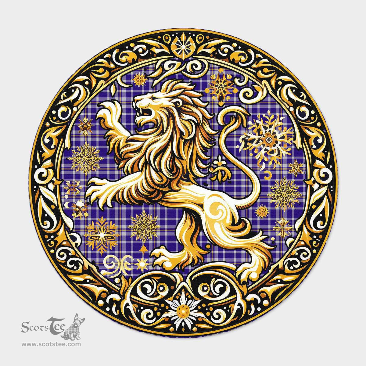 Scottish Ochterlony Tartan Rug Scottish Lion Round Rugs
