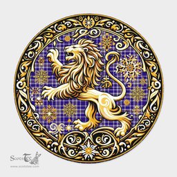 Scottish Ochterlony Tartan Rug Scottish Lion Round Rugs
