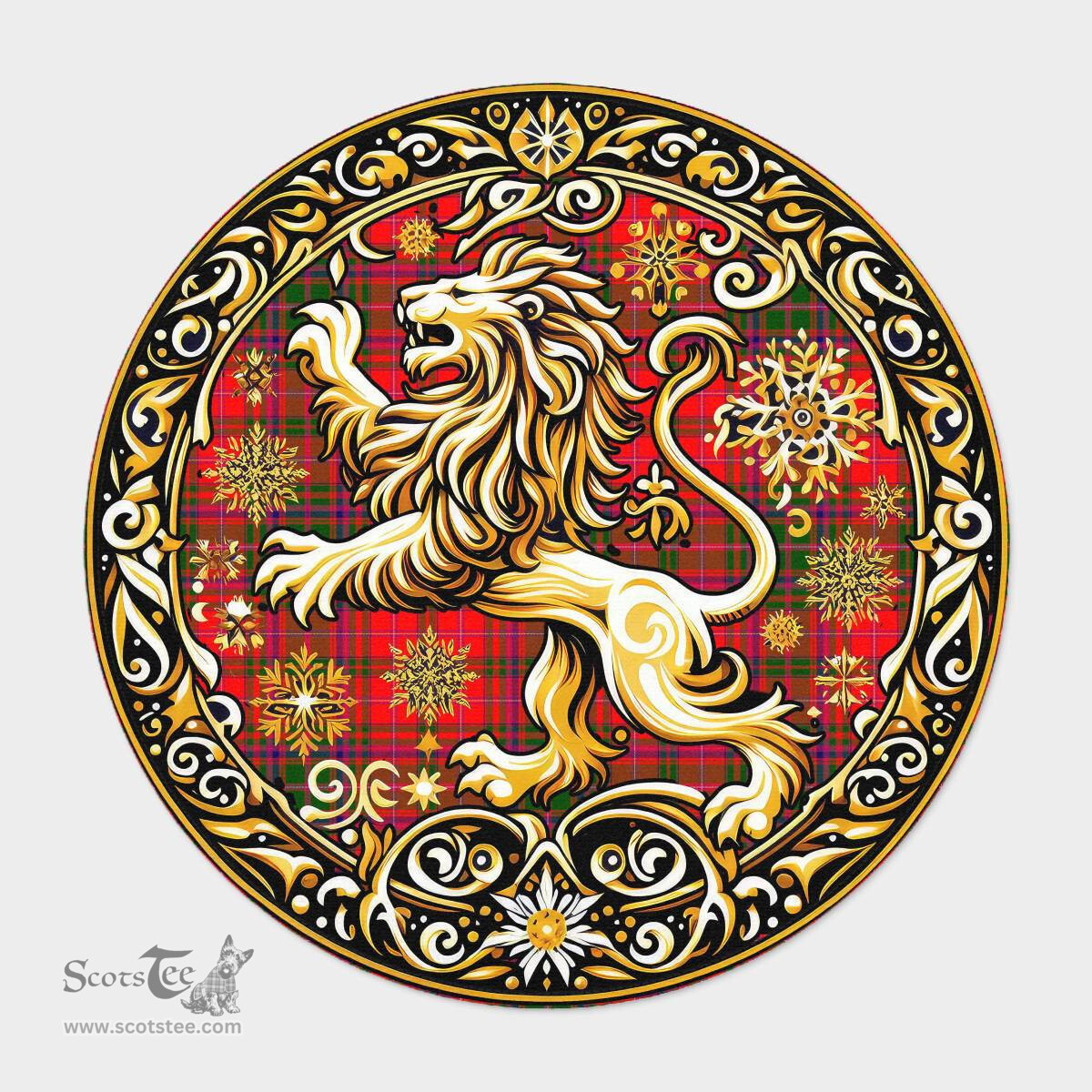 Scottish Macdowall Of Garthland Tartan Rug Scottish Lion Round Rugs