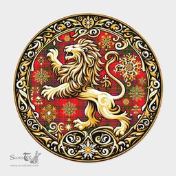 Scottish Macdowall Of Garthland Tartan Rug Scottish Lion Round Rugs