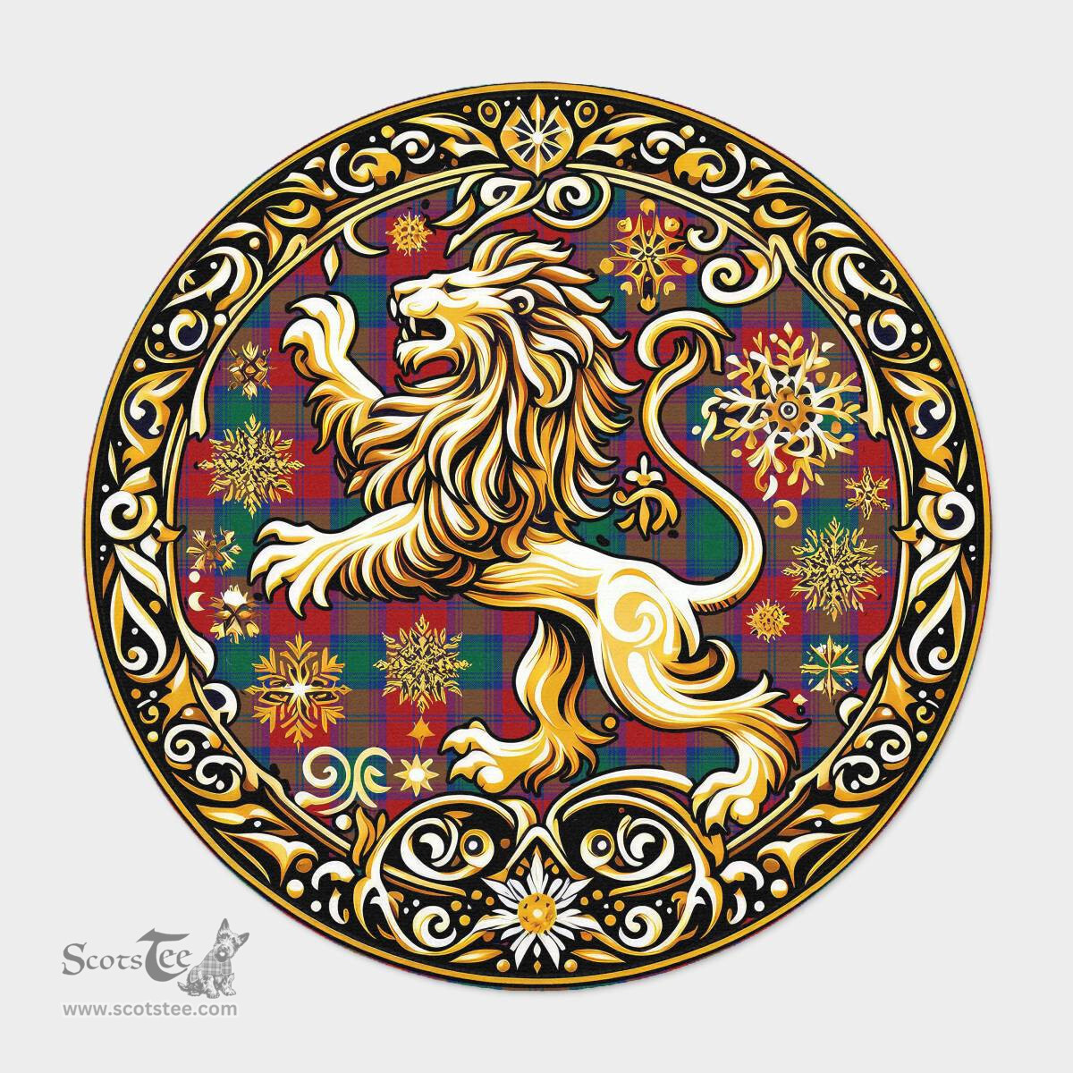 Scottish Lindsay Tartan Rug Scottish Lion Round Rugs
