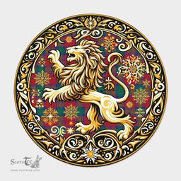 Scottish Lindsay Tartan Rug Scottish Lion Round Rugs