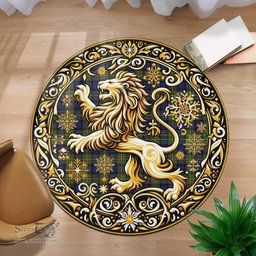 Scottish Maclaren Tartan Rug Scottish Lion Round Rugs